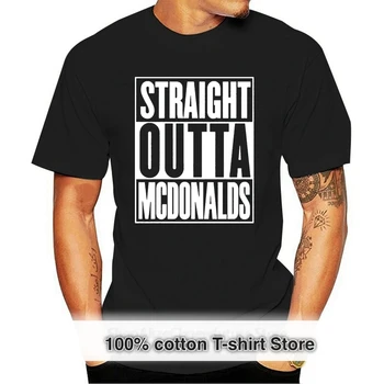 Забавная мужская футболка Белая футболка Футболки Черная футболка Летняя Ретро Мужская Черная футболка Straight Outta Mcdonalds