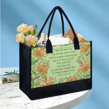Холщовая сумка Женская с христианскими стихами из Библии, переносная ручка, ретро-сумка через плечо, принт по запросу, Сумки для женщин, подарочный пакет